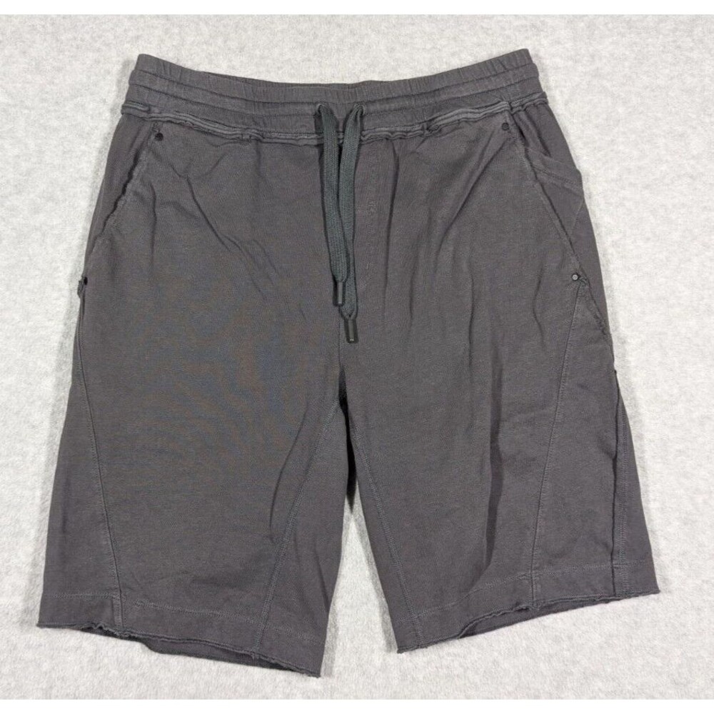 Lululemon Shorts Men Medium 10" Knit Stretch Raw Edges Elastic Waist Drawstring‎